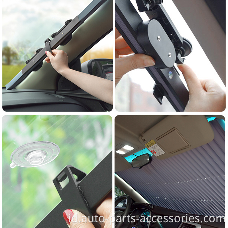 Harga grosir dapat ditarik dapat ditarik kembali Nylon Car Curtain Front Sunshade Otomatis